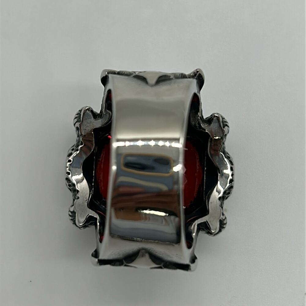 Men's Ring With Red Zirconia Size 12 NWT - Picture 7 of 8
